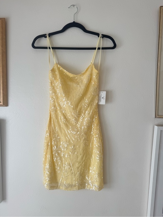 Windsor Dresses & Skirts - Windsor Yellow Sequin Spaghetti Strap Mini Dress